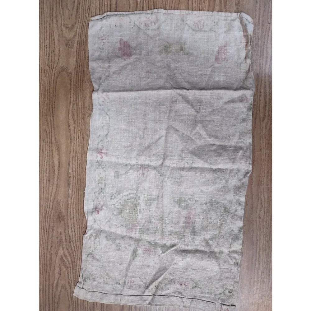 Vintage 1958 Stevens Linen Original Calendar Towel Colonial Garden Tea Towel